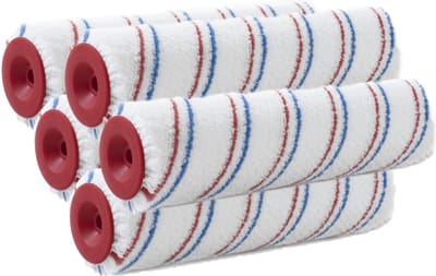 Sorex Muur vacht anti spat verfrollen - 5x - polyester microvezel pluisvrij - 6,6 x 25 cm - Verfspullen - Verfroller