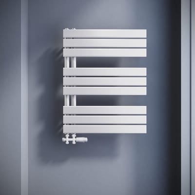 Platte Badradiator Wit Handdoekdroger 762x600 mm met Zijaansluiting