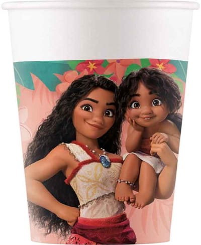 Disney - Vaiana 2 - Bekers - Karton - 8 Stuks - Kinderfeest