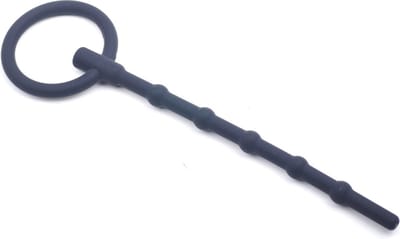 Penis Plug Geribbeld Met Ring Zwart Pro - Zeer intens gevoel - Mooi design - Stimulerend voor mannen - Domina - Sex speeltjes - Sex toys - Erotiek - SM - Voor zeer gevorderden - Sexspelletjes voor mannen - Seksspeeltjes - Stimulator - Bondage
