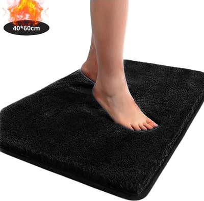 Nivard Badmat - Douchemat - Antislip - Wc Mat - Toiletmat - Badkamermat - Zwart - 40x60