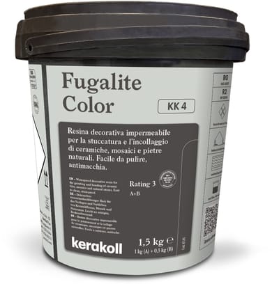Kerakoll Fugalite Epoxy Voegmiddel KK4 - Kleur 4 Grijs - 1,5 kg Voegmortel voor Tegels & Natuursteen - Verkrijgbaar in 50 Kleuren - Greenbuild rating 4