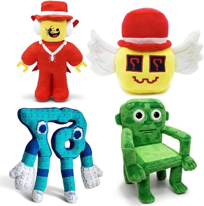 Pluche dier - Knuffeldier speelgoed - Decoratie en verzameling - Uniek Italiaans design - 4 stuks 20 cm - Multicolor