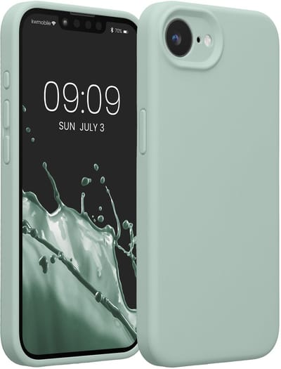 kwmobile telefoonhoesje geschikt voor Apple iPhone 17e / iPhone 16e - TPU backcover met siliconen coating - Smartphone case in cool mint