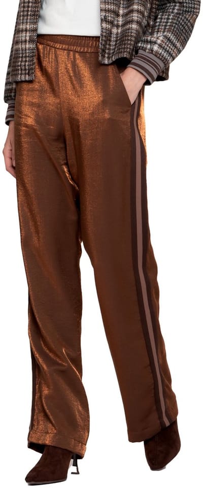 Geisha Pants Tape Bronze Maat: M | Wijde Broeken Outlet | Dames | Bruin