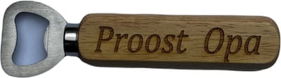 Bieropener - Flesopener -Hout & RVS-Vaderdag Cadeau - Vaderdag - Proost opa