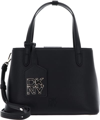 DKNY Leren Handtas Schoudertas Milan TBD Hand Bag Blk / Gold Zwart