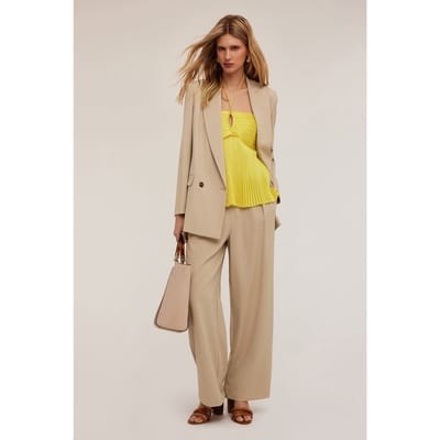 Motivi Double-breasted Blazer With Pleated Back Beige Size: 38 | Blazers Outlet | Dames | Beige