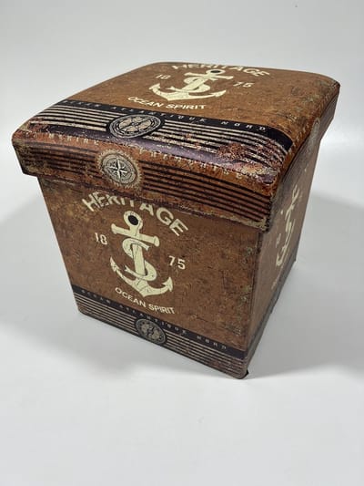 Retro opbergbox bruin “Heritage” Opbergpoef/box Donkerbruin - Inklapbare Zitbank en Opbergbox met Deksel