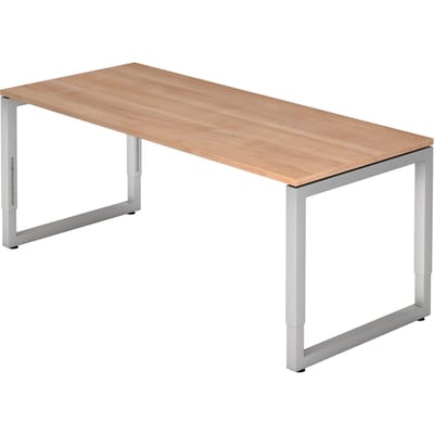 REGO 19 S | Bureau - 180 x 80 Walnoot/Zilver Tafelhoogte I In hoogte verstelbaar