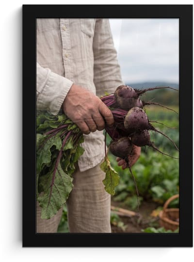 Poster in lijst - Fotolijst 20x30 cm - Posters - Bieten - Vers - Moestuin - Posterlijst zwart - Decoratie - Wanddecoratie woonkamer - Muurdecoratie slaapkamer