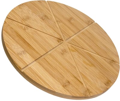 Intirilife Pizzabord om te snijden - diameter 30,5 cm - Pizza-accessoire met geleiderails voor 6 gelijke stukken Snijplank voor pizza, flammkuchen en kaas