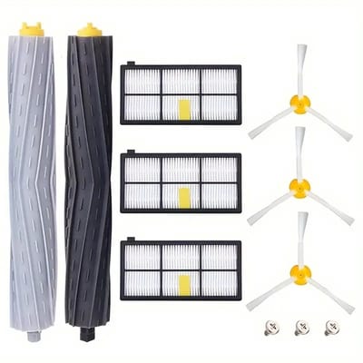 17Parts Accessoireset – Geschikt voor iRobot Roomba Serie 800 & 900 – 2 Rubber Hoofdrollen – 3 Zijborstels – 3 HEPA-filters – Complete Onderhoudsset voor Robotstofzuiger