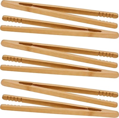 Set van 6 houten grillzangstukken, bamboe keukenzang voor raclette, hotpot en tosti's, duurzaam en gebruiksvriendelijk