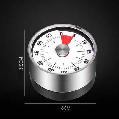 Kookwekker met luid alarm, klaswekker, geen batterijen nodig, mechanische bureautimer, magnetische eierwekker voor studie, kokswekker, roestvrijstalen afteltimer, wit