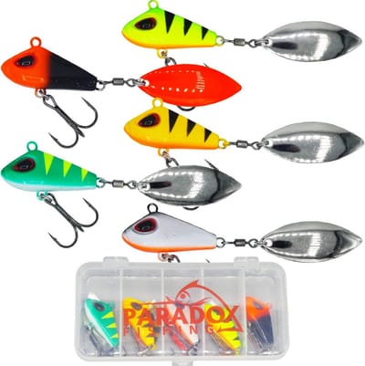Jig Spinner Set - Vis Aas Spinnerbait - Roofvis Vangen - Roestvrijstalen Bladen - 5 stuks 20g - Kleurenmix