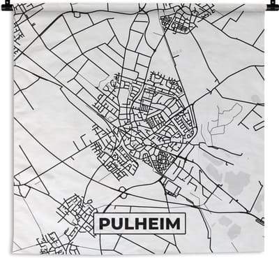 Wandkleed - Wanddoek - Plattegrond - Stadskaart - Pulheim - Kaart - 180x180 cm - Wandtapijt