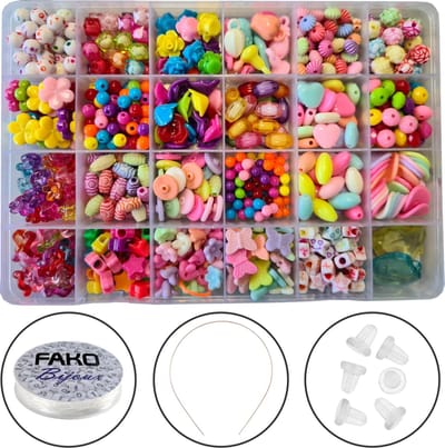 Fako Bijoux - DIY Kinder Kralen Set - Acryl - Sieraden Maken - Serie 9 - Box - 550 Stuks
