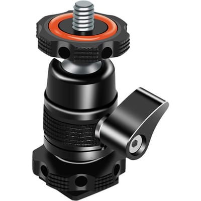 Adaptateur de mini rotule pour support de moniteur, adaptateur de griffe froide en alliage d'aluminium avec vis de 1/4 pouce pour