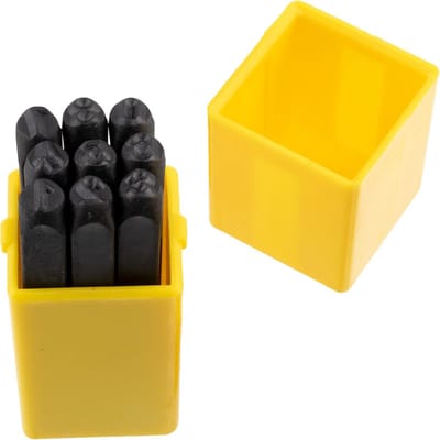 Graveerset Cijfers - Pons Stempels - Materiaal Markeren - 9 Delige Set - 5 mm Pons - Zilverkleurig