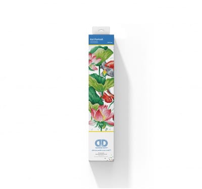 Diamond Painting Volwassenen - Ronde Steentjes - Volledig Pakket - Hobby - Diamond Dotz® - DD7.045 - Dieren - Kooikarpers met lotusbloem 32 x 41cm
