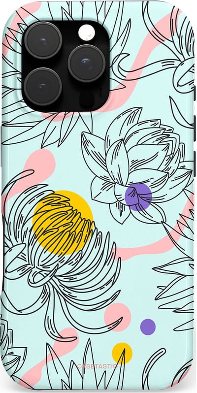 Casetastic hoesje geschikt voor Apple iPhone 16 Pro - MagSafe - Dubbellaagse bescherming - Wildschets - Fashion Case - Zilver Wit Saliegroen Lichtroze