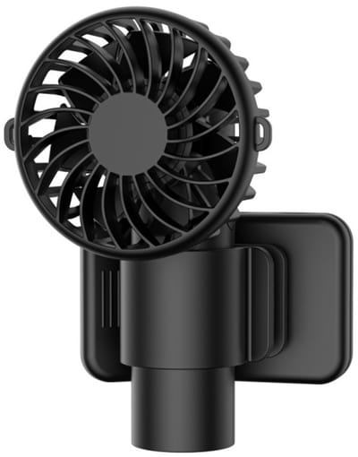 VHV - Handventilator - Mini ventilator - Draagbare ventilator - USB oplaadbaar - Met clip - Stil - Voor op reis, sport en onderweg - Outdoor - Zwart