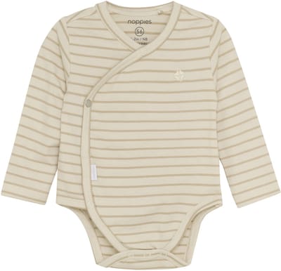 Noppies Navi Overslagromper - Stripe - Maat 44 - Offwhite