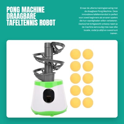 Dailygoods- Tafeltennis Robot Lichtgewicht - Draagbare Automatische Launcher - Training Machine - ABS Materiaal - Inclusief 10 Ballen - Betrouwbare Kwaliteit - Pingpongmachine