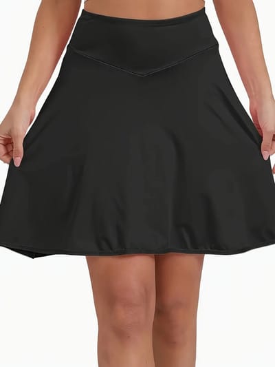 Livano Broekrok Dames - Skort - Korte Broek - Culotte - Wandelrok - Zwart - Maat S