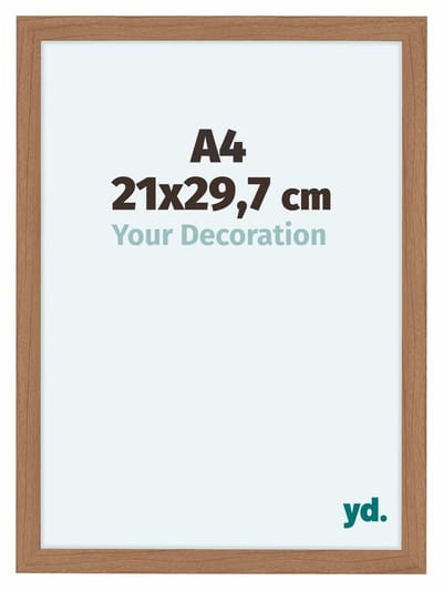 Your Decoration - Fotolijst A4 21x 29,7 cm - MDF - Notenhout Licht - Como