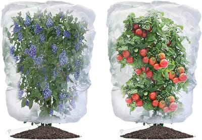 2 stucks Fruitboomnet 1,2m x 1,8m | Vogel- en insectenwerend net met rits en koord - Ademende plantenbescherming - Fijnmazig - Insectennet - Tuinnet - Moestuin - Tegen Koolvliegen - Slakken net - Gewassen Bescherming - Wit - Transparant (wit)