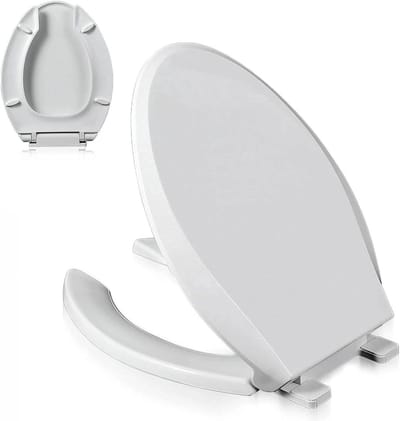 Langwerpige toiletbril - WC bril zitting - Badkamer comfort - Softclose snelsluiting - Standaard langwerpig - Wit