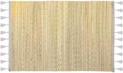 Rechthoekige placemat grijs met franjes - bamboe - 45 x 30 - Tafel onderleggers
