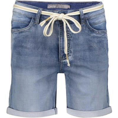 Geisha blauwe dames broek   Stonewash wassing   Regular fit   5-Pocket zakken   Knoop- en ritssluiting   Regular waist Blauw XS