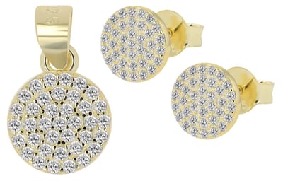 AKZENT Akzent dames sieradenset "Niha" van 925 sterlingzilver, gerhodineerd/verguld, duurzaam
