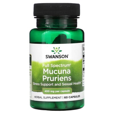 Volledig Spectrum Mucuna Pruriens, 400 mg, 60 Capsules