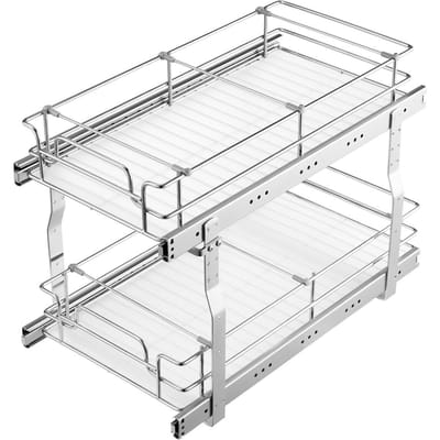2-Laags Draad Uittrekbare Kast Ondergootsteen Organizer 12 x21  Lade Mand