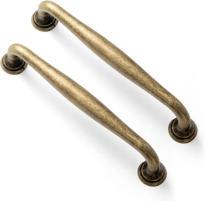 Set van 6 Antieke Messing Handgrepen 128mm, Vintage Keukenhandgrepen voor Kasten en Meubels, Duurzame Zinklegering Handvatten