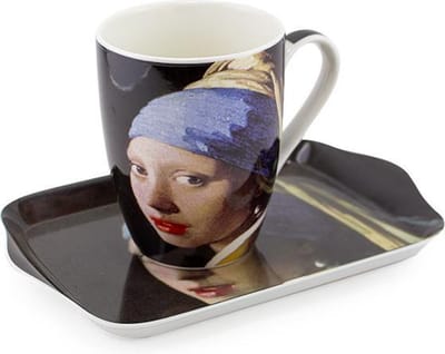 Kado set: mok en dienblaadje, Meisje met de Parel, Vermeer