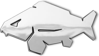 3-D Karper Embleem Verchroomd Vis Sticker Auto Reliëf Autosticker Decoratief Karperlogo Aanhanger
