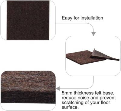 Meubelvilt Pads - Vloerbeschermers - Meubels Beschermen - Zelfklevend Antislip - 150 x 110 mm - Bruin