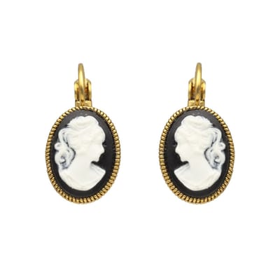 Camps & Camps Oorhangers 1D030 Cameo Jet Black