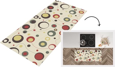 Keukenloper - Loper keuken - Cirkel - Lijn - Design - 120x50 cm - Keukenloper vinyl