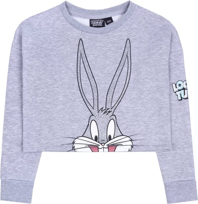 Grijs kort sweatshirt met zirkonia Bugs Bunny