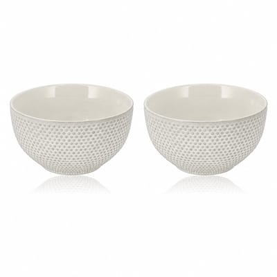 Soepkommen Ø14 cm – Set van 2 Ramen Kom – Ontbijtkommen Keramiek 750 ml – Aardewerk Kommen Zonder Oor – Geschikt voor Soep, Yoghurt, Muesli en Ramen – Grijs