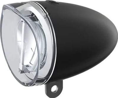 Spanninga Retro fietskoplamp - 15 Lux - zwart - nostalgisch design - inclusief batterijen