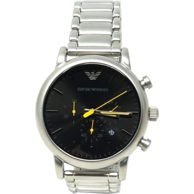 Emporio Armani AR11324 Luigi chronograaf zilveren horloge