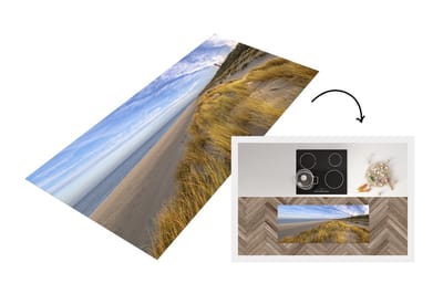 Keukenloper - Loper keuken - Strand - Lucht - Vuurtoren - 120x50 cm - Keukenloper vinyl