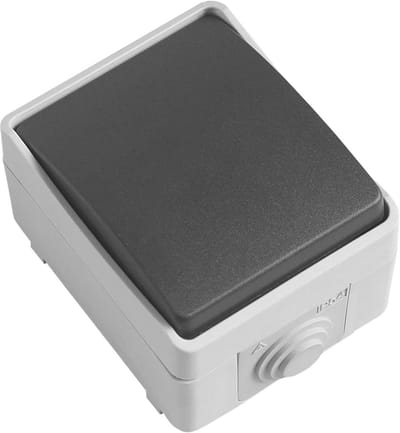 Drukknop IP54 Zwart 10A 230V - Waterdichte Elektrische Drukknop